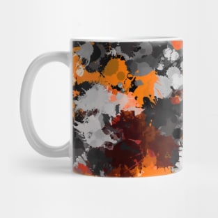 Orange and Grey Paint Splatter Mug